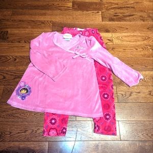 Nickelodeon Dora the Explorer Size 5 Pajamas Set Used Fair Condition